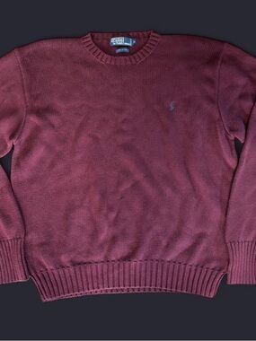 Ralph Lauren Men's Crewneck Sweater in Deep Burgundy